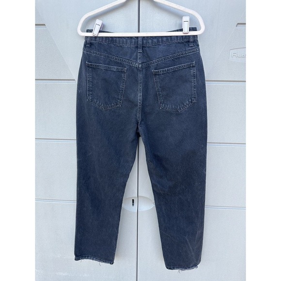 We the Free Lucia Ankle Crop Black Jeans Straight High Rise Button Fly Sz 31 - Picture 5 of 12